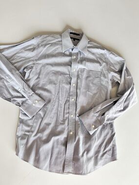 Tommy Hilfiger Traveler Dress Shirt Mens 16 34 35 Gray